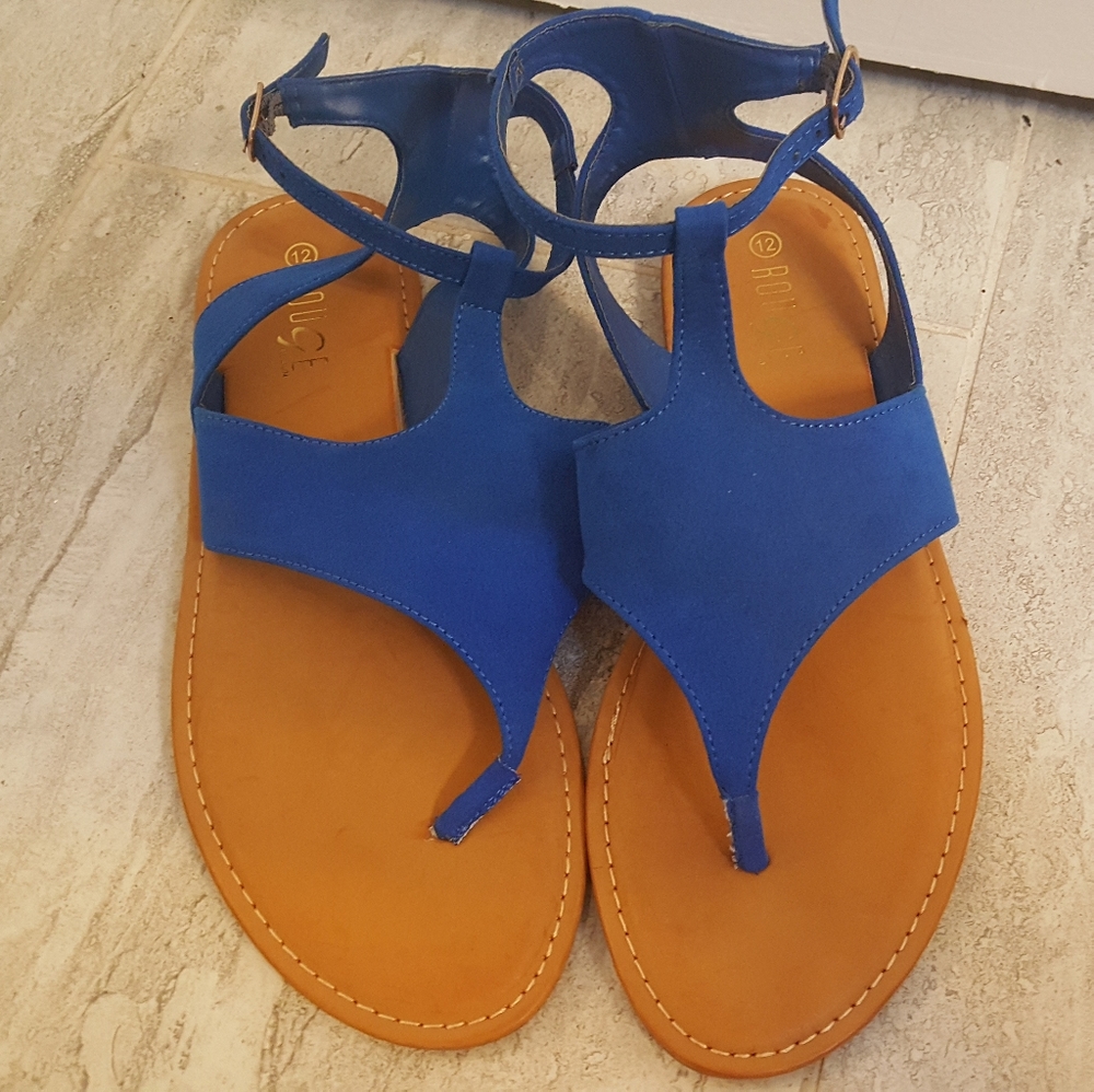 BRAND NEW BLUE SANDALS RAINBOW SIZE 12